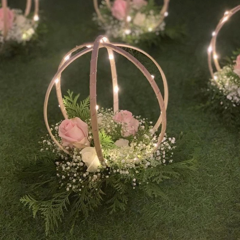 

10-23cm Wooden Ring Hoop Wreath Garland Wedding Decoration Floral Wreath Birthday Baby Shower Decor Flowers Bamboo Circle