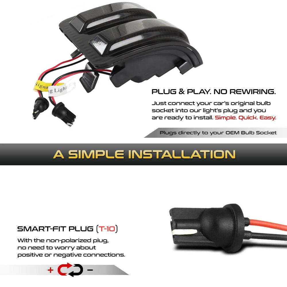 2 шт. дымовые боковые зеркальные габаритные огни для Ford F150 F250 F350 F450 2008 2016 супер