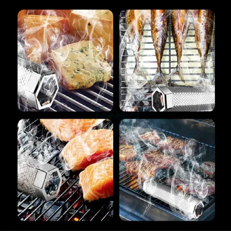 Коробочка для курения из нержавеющей стали туба с ромбовидным узором барбекю