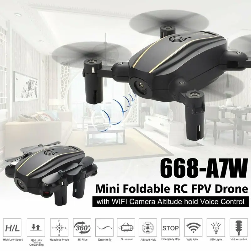 Складной мини Дрон с камерой 30 Вт HD RC Квадрокоптер высоким держателем вертолет
