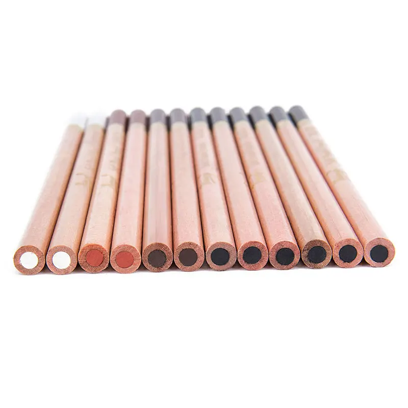 

12 Pcs/Box Artist Soft Pastel Pencils Crayon Charcoal Pencils Artiste Wooden Non Toxic Pencil For Sketching Drawing