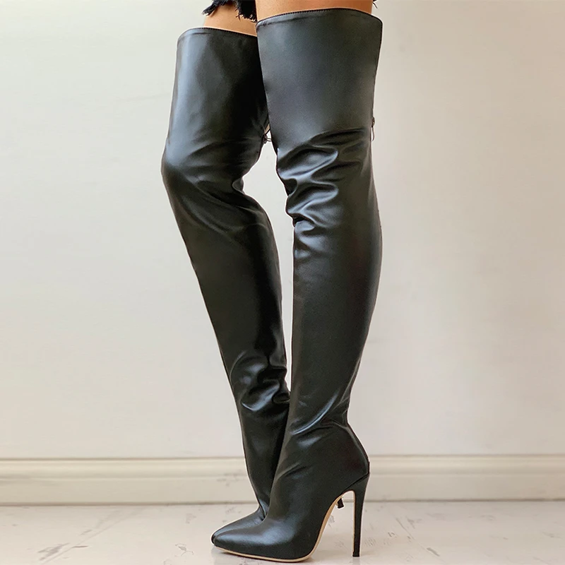 

Black Sexy Over The Knee Boots Women High Heels Shoes Ladies Thigh High Boots Winter Shoes Long Boots Female Shoes Plus Size 43