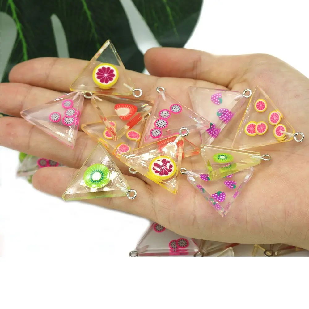 

10pcs Soft pottery resin fusion pendant for Earring Key Chain Necklace Pendant Handmade Fashion Jewelry Finding Making