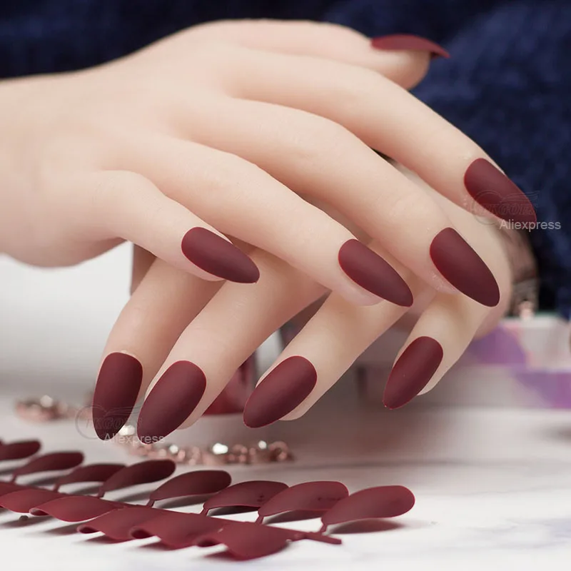 Накладные ногти на шпильках с матовым покрытием 24 шт.|Накладные ногти| |