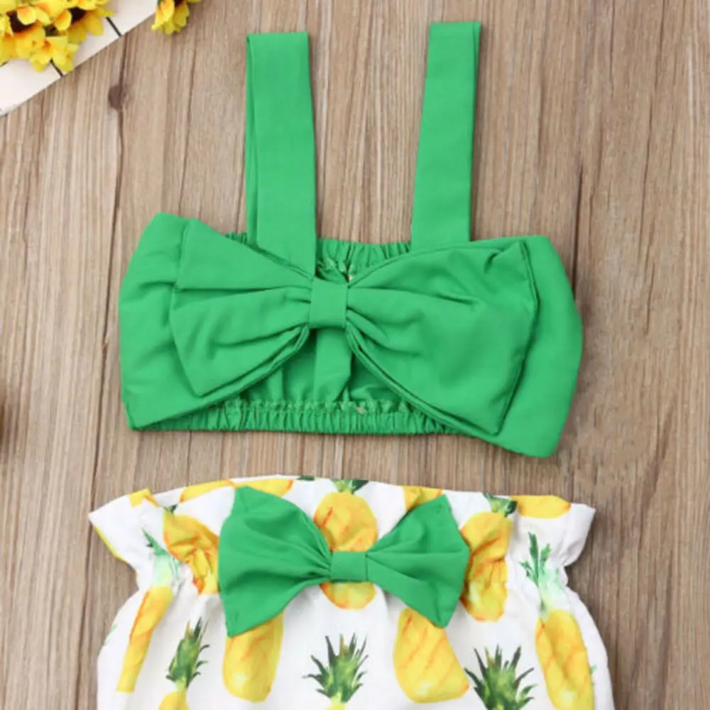 

Newborn Infant Baby Girl Clothes Sleeveless Top Pineapple Shorts Holiday Outfit