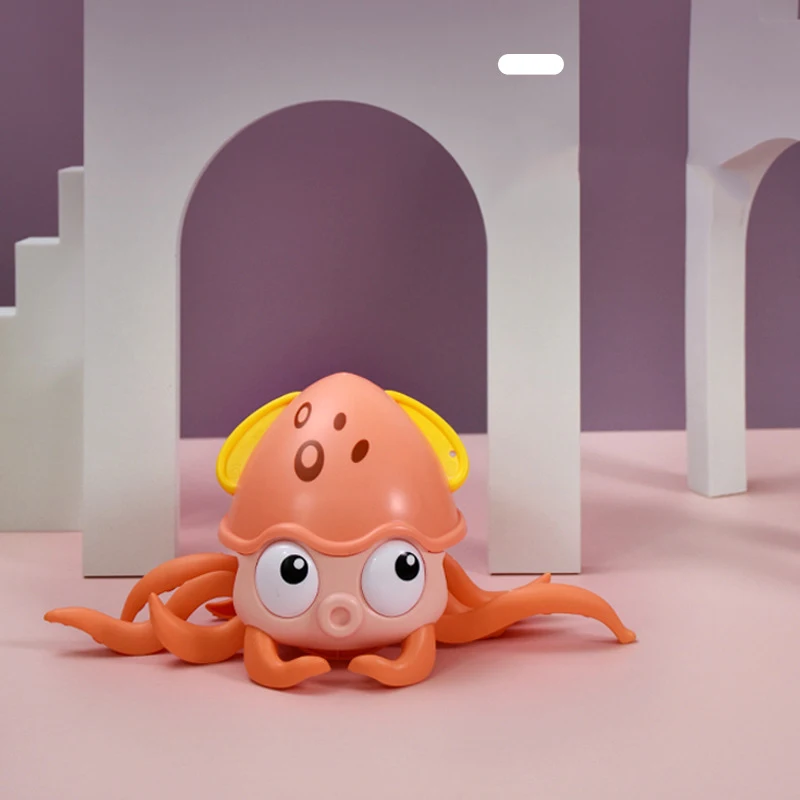 

Children` Gift Bath Clockwork Educational Toy Cartoon Baby Shower On The Chain Octopus Pull String Beach Water Stuff