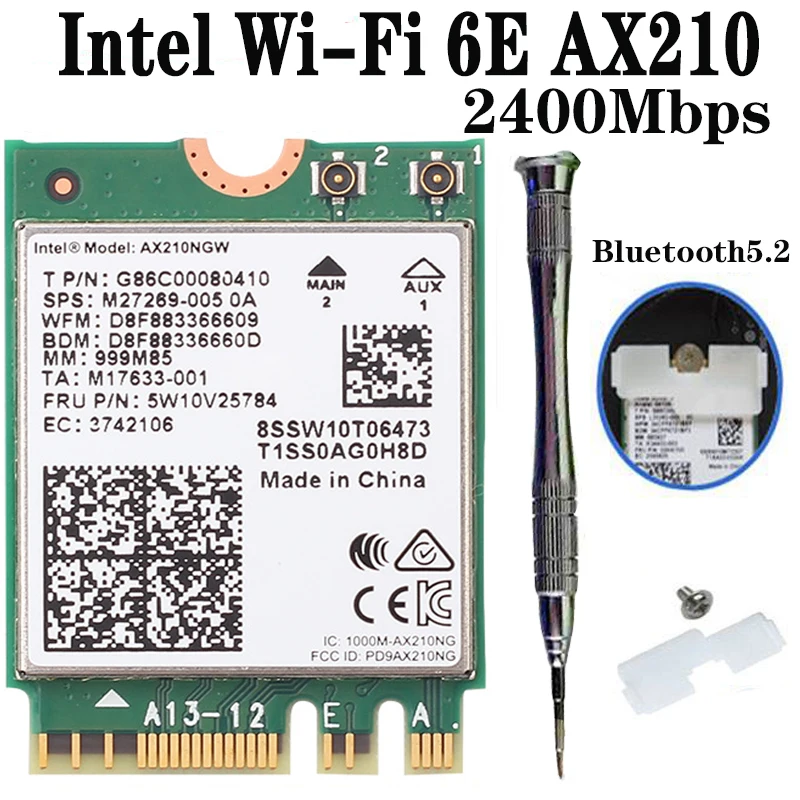 3000 Мбит/с Беспроводной двухдиапазонный Wi Fi 6 для Intel AX210 AX200 NGFF M.2 Bluetooth 5 1 карта