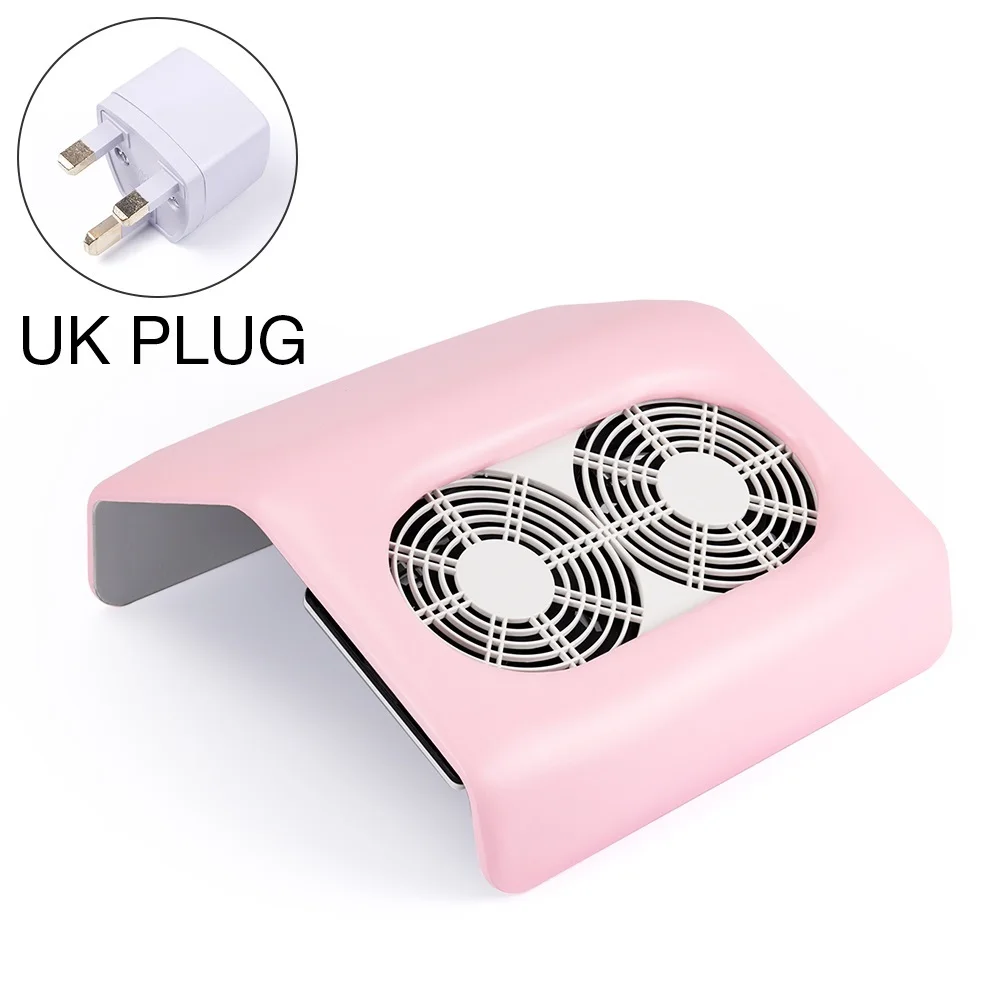 UK Plug Мощный 65 Вт Мощный всасывающий пылесборник для ногтей пылесос для ногтей 3 вентилятора сильные всасывающие маникюрные инструменты с 3 мешками - Цвет: UK Plug