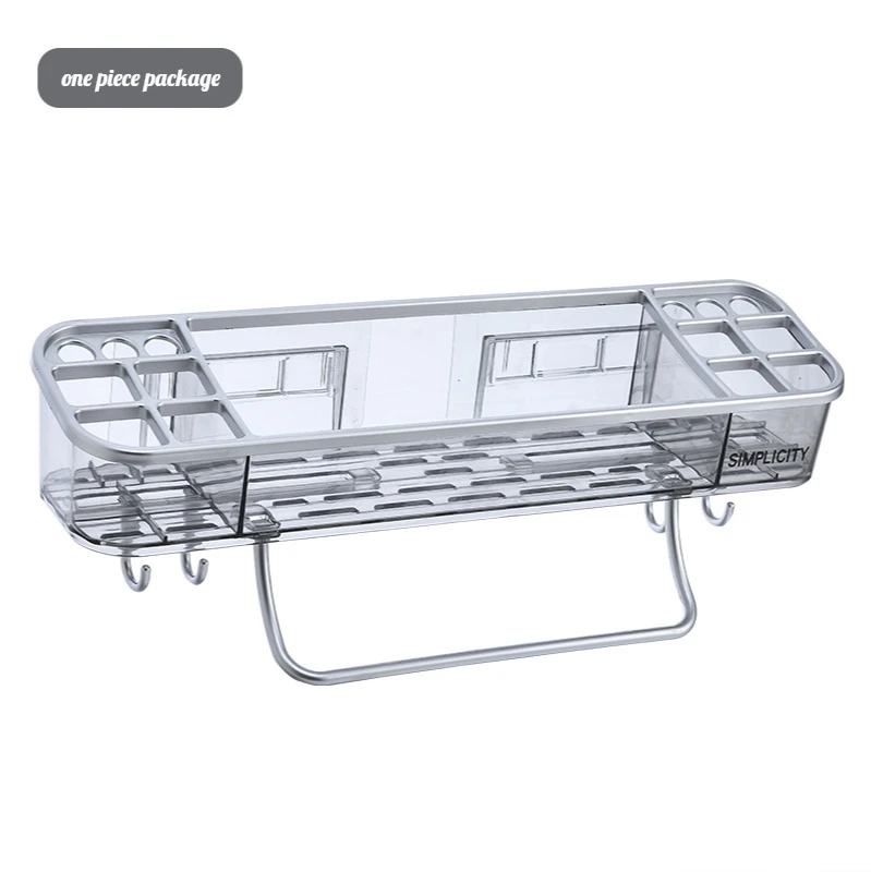 

Shower Room Storage Rack Waterproof Wall Hanging Simple Style Plastic Storage Rack Fashion Kitchen Bathroom Storage Rack