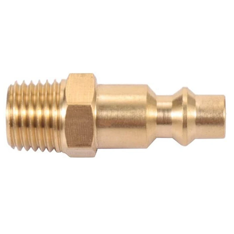 

10 Pcs Brass 1/4 Inch NPT Male Air Hose Quick Connect Adapter & 1 Set Air Fittings, Air Coupler and Plug Kit