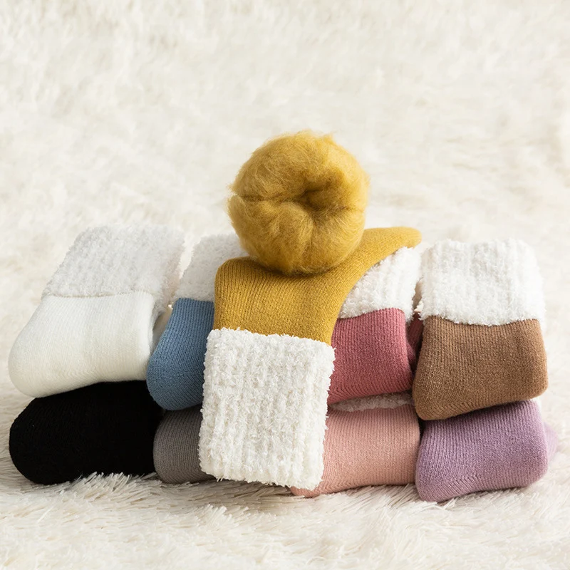 

Autumn Winter Fuzzy Warm Slipper Woman Socks Kawaii Non-slip Super Soft Cozy Kawaii Lolita Sleeping Socks Christmas Gift