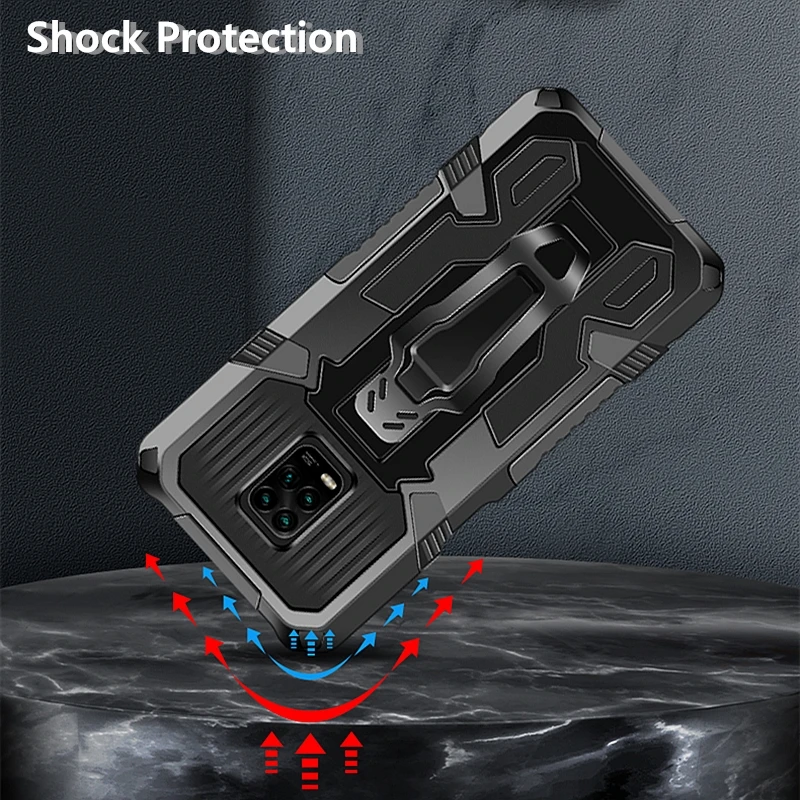 

For Xiaomi Redmi 9A 9C 8A 7A 6A Note 9S 9 8 7 6 Pro Mi 10T Pro Note 10 Lite Poco X3 NFC M3 Soft Armor Holder Stand Bumper Case