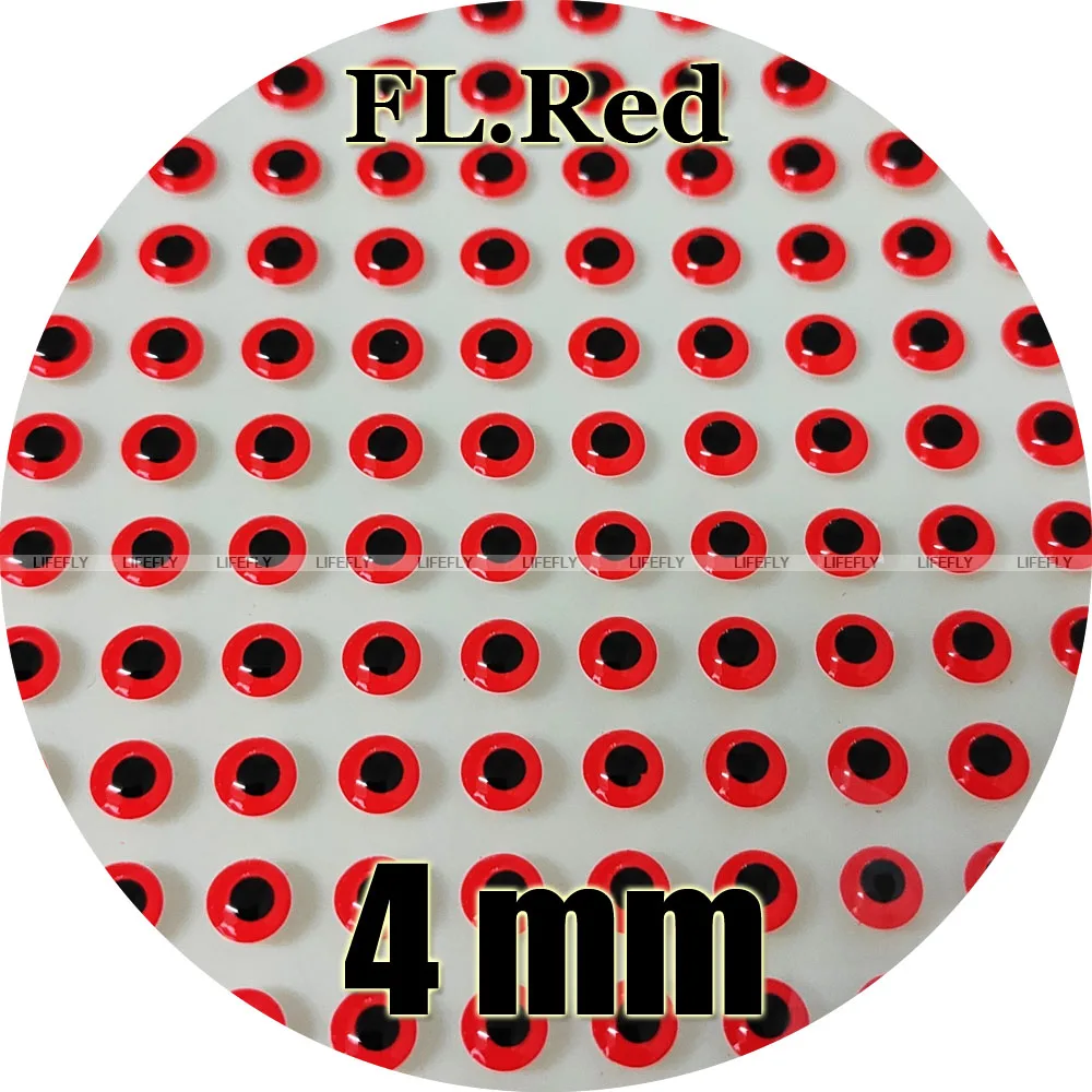 

4 мм 3D FL. Красный/оптовая продажа 800 мягкие формованные 3D голографические глаза рыб, муха завязывание, джиг, приманка делая