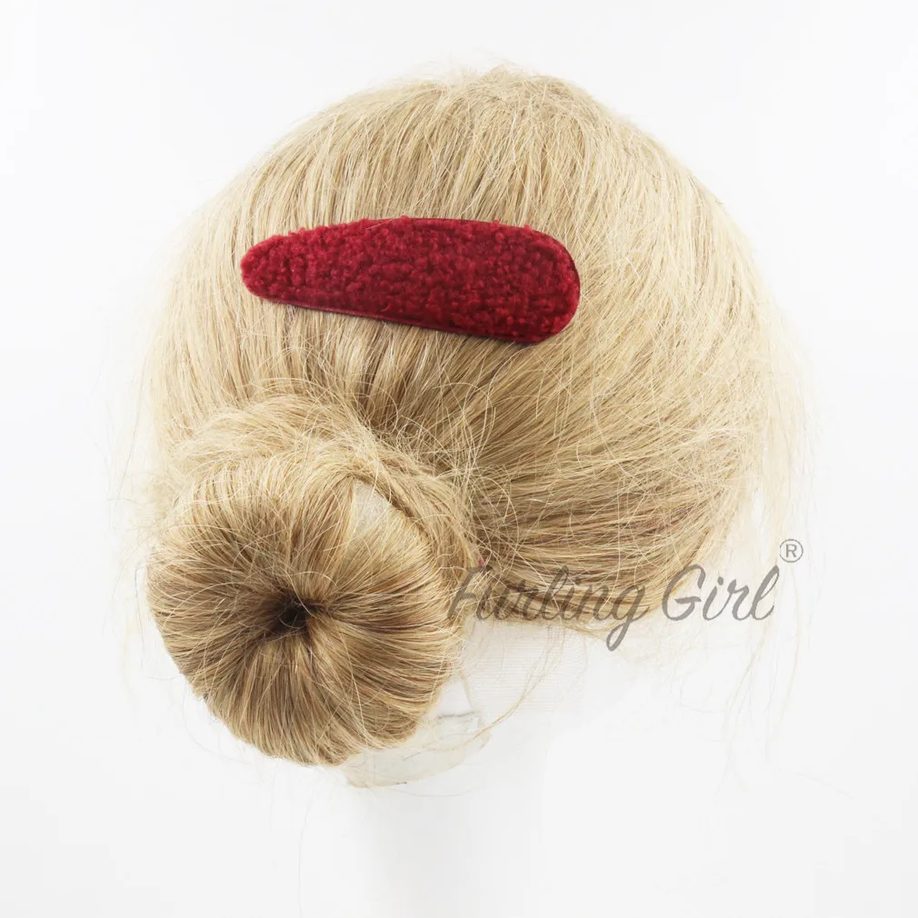 Furling Girl 1 PC Korean Triangle Teddy Faux Fur Hair Clip Water-Drop Shape Hairgrips Vintage Women Barrette Hairpin - купить по