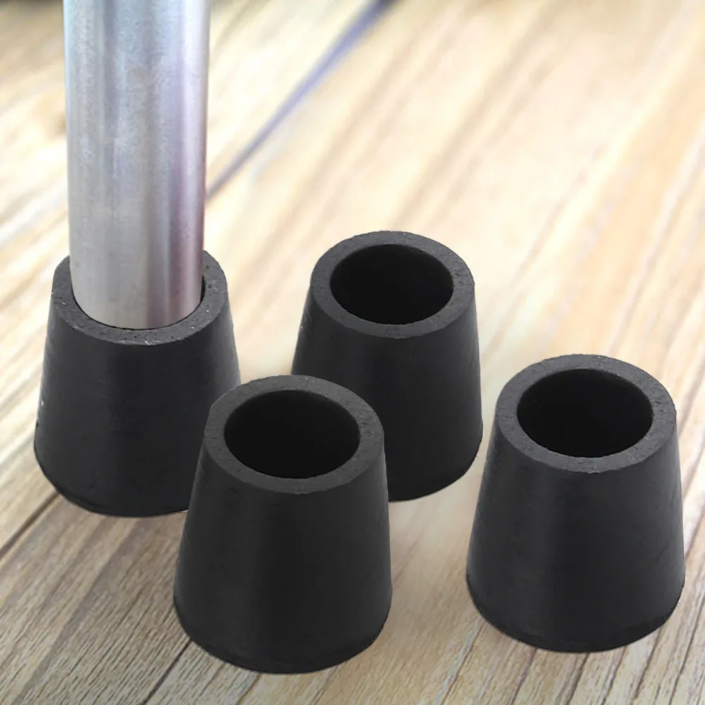 

4pcs Chair Leg Caps PVC Feet Protector Pads Furniture Table Covers Round Bottom Cover(F013 12 Rubber Round Cover, Black)