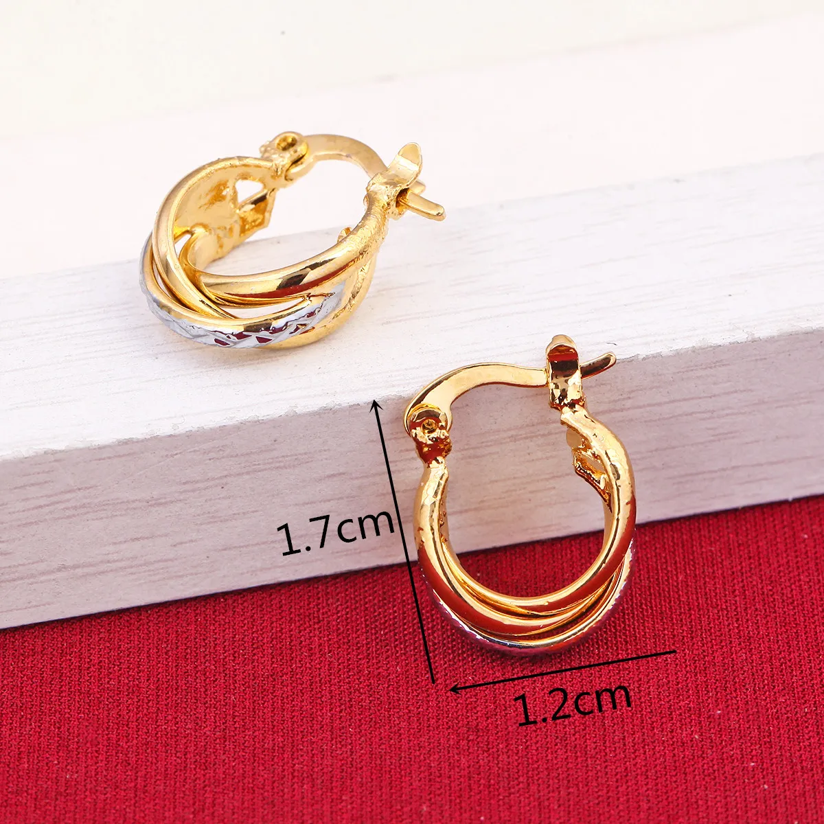 Модные стильные серьги 24k золотого цвета для женщин два модные ювелирные изделия