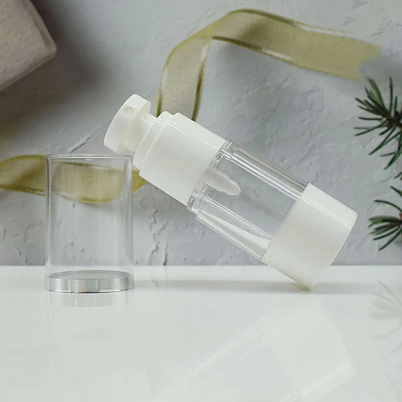 15ml round head plastic airless bottle silver line essence serum/lotion/emulsion liquid foundation skin care cosmetic packing | Красота и