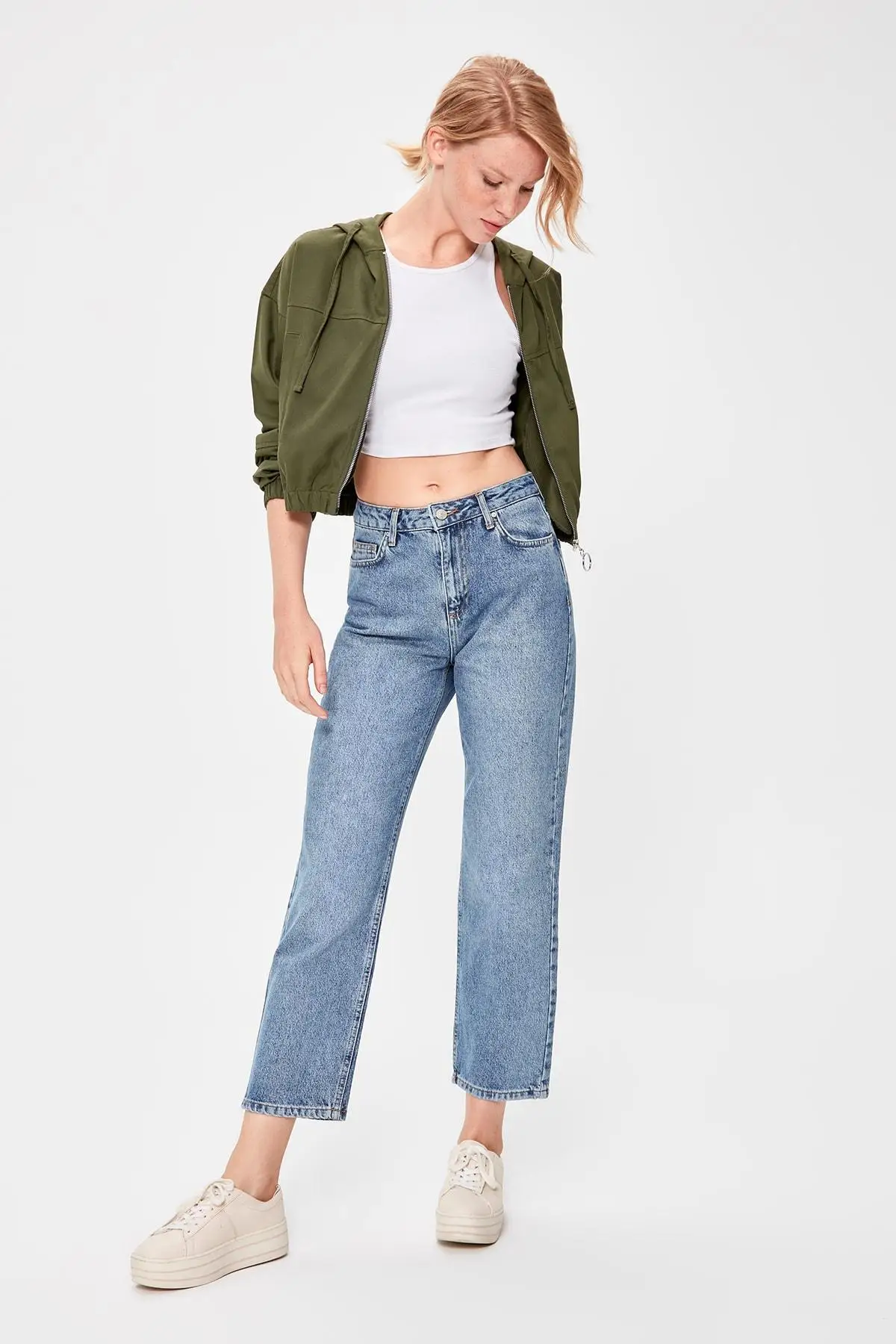 Синие джинсы с высокой талией TWOAW20JE0194 |