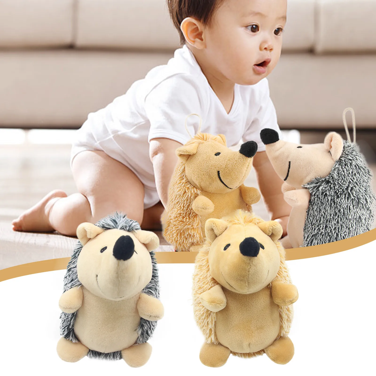 

Pet Sounding Toy Little Hedgehog Dog Puzzle Chewing Toy Plush Hedgehog Bedside Toys Doll Gift For Kids Christmas