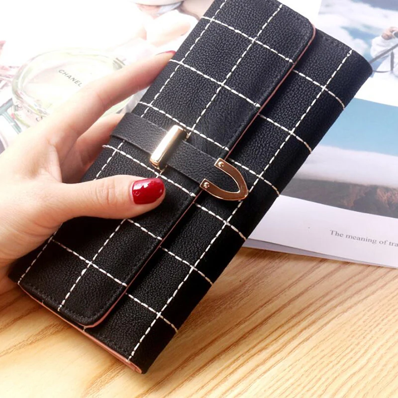 Новинка Женский кошелек Длинный на молнии из матовой кожи модный роскошный