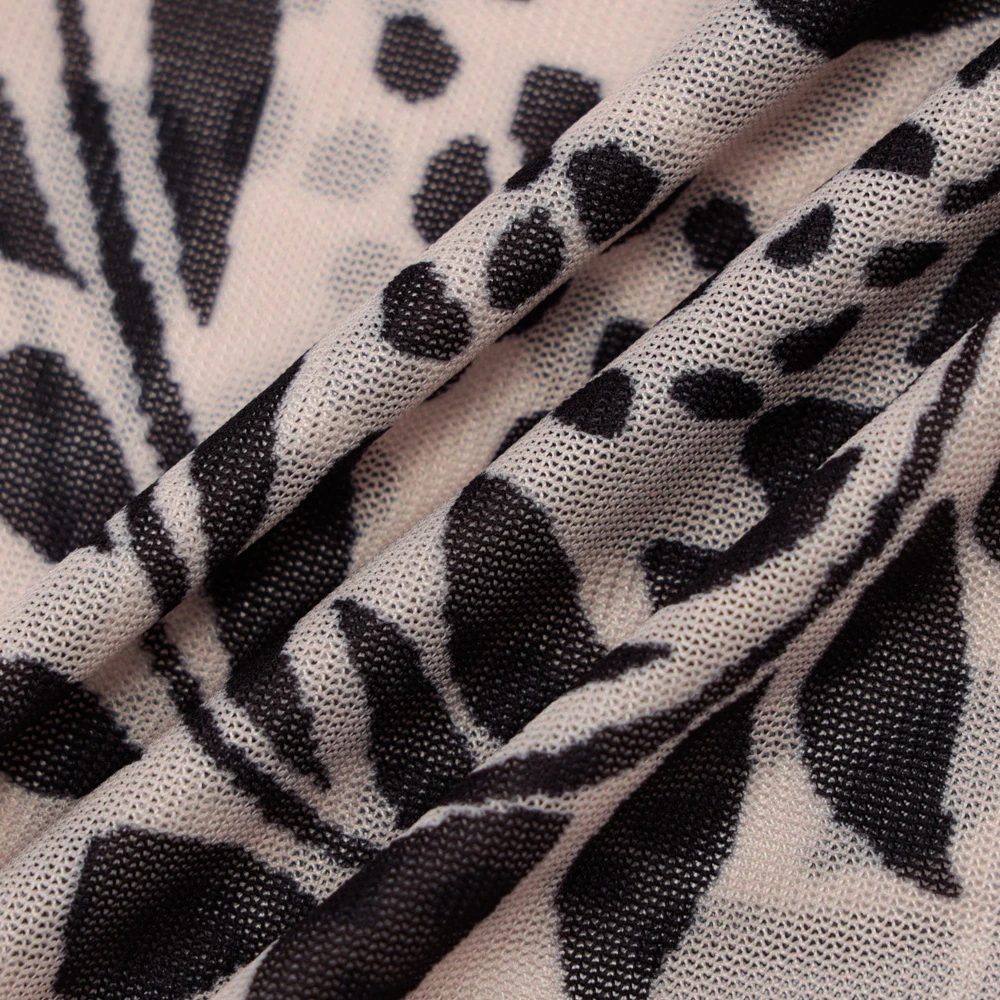 

BOOFEENAA Sheer Mesh Printed Sexy Two Piece Set Women Summer Rave Outfit Club Wear Dress Sets Mini Skirts Crop Top C95-AI10