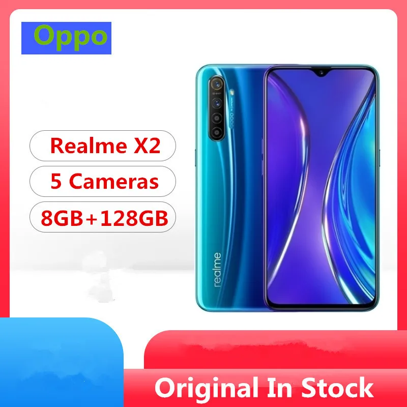 Телефон Realme X2 4G LTE Snapdragon 730G Android 9 0 6 4 дюйма 3d стекло 64.0MP 5 камер 8 Гб ОЗУ 128 ПЗУ NFC 4K