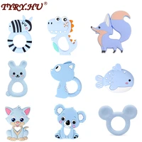 1pc baby teethers silicone animal baby teethers food grade rodents koala dog dinosaur teether silicone beads teething toy gifts