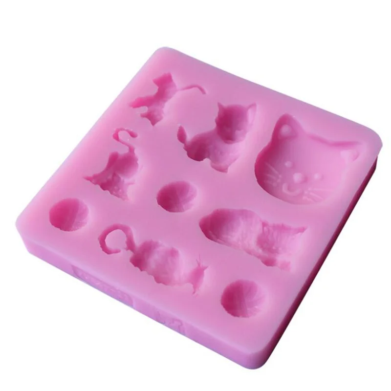 Кухня DIY милый мультфильм Кот и линия мяч для украшения торта жидкие силиконовые