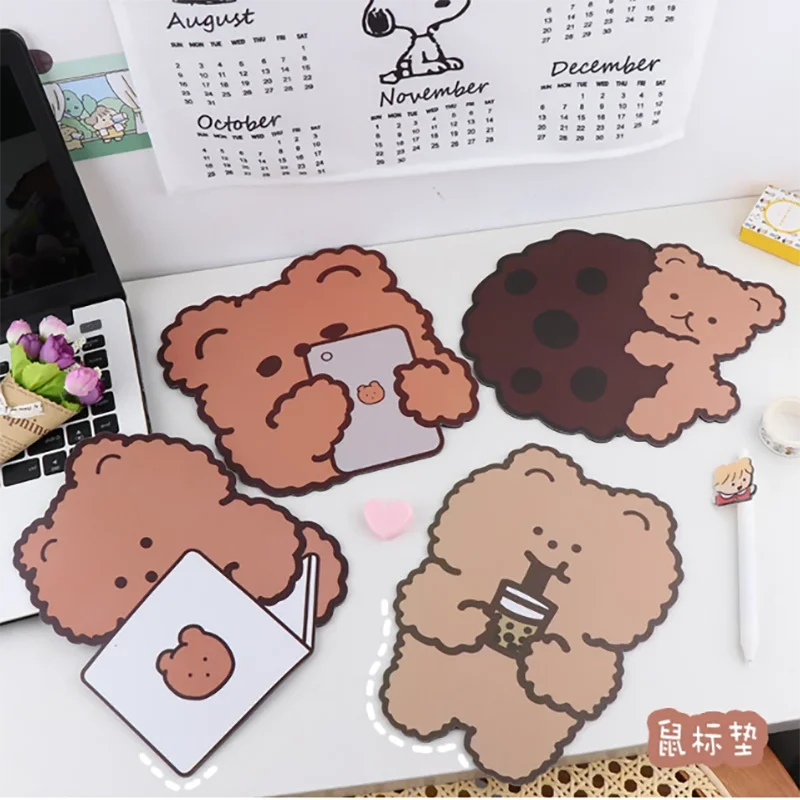 

1 Pcs Lovely Animal Mouse Pad Kawaii Bear Desk Mat Pads Waterproof Office Decoration Cup Mat Antislip Girls Boys Cute Stationary
