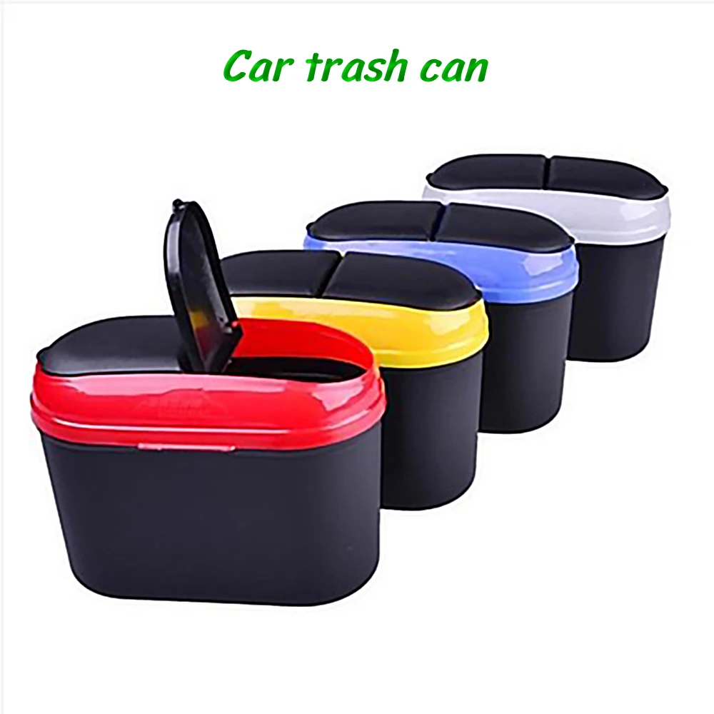 

Car Trash Can Car Trash Bin Auto Organizer Storage Box ABS Material Square Pressing Type Trash Can Auto Interior Accessories
