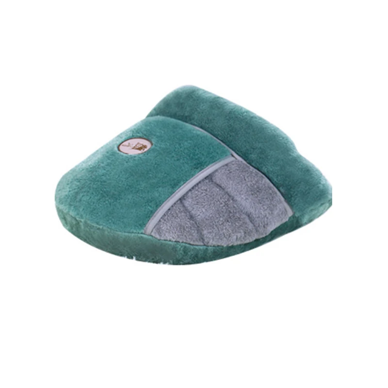 Thick Puppy House Pet Cat Dog Soft Warm Nest Winter Kennel Bed Multi-function Cat Cave Sleeping Bag Mat Pad Tent Pet Cozy Bed 45 - Цвет: Зеленый