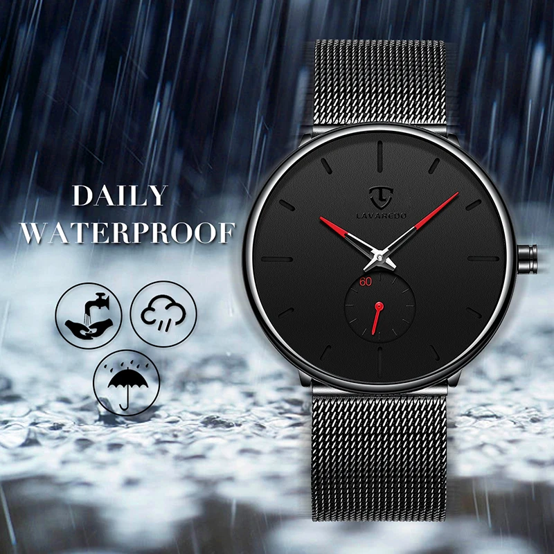 Часы Lavaredo мужские модные деловые водонепроницаемые спортивные кварцевые