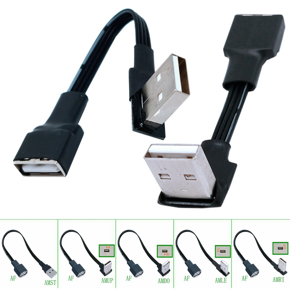 5 см 10 USB 2 0 A штырь гнездо 90 угловой Удлинительный адаптер кабель USB2.0