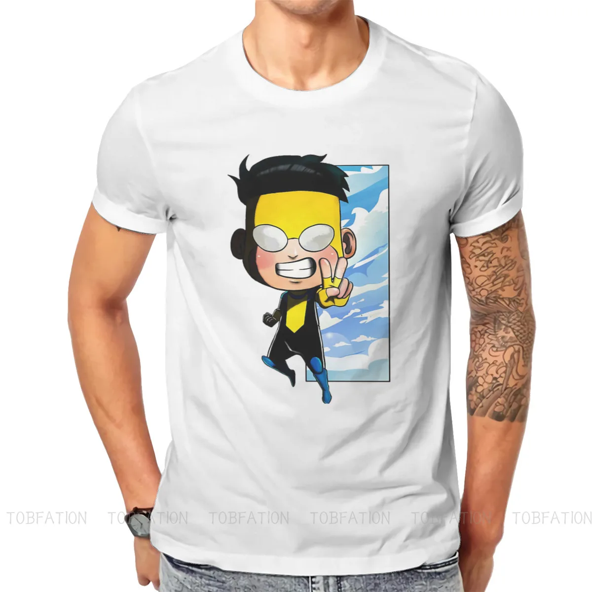 

Невероятная креативная футболка Mark Grayson TV для мужчин, футболка с круглым вырезом, базовая футболка в стиле хип-хоп, Подарочная одежда