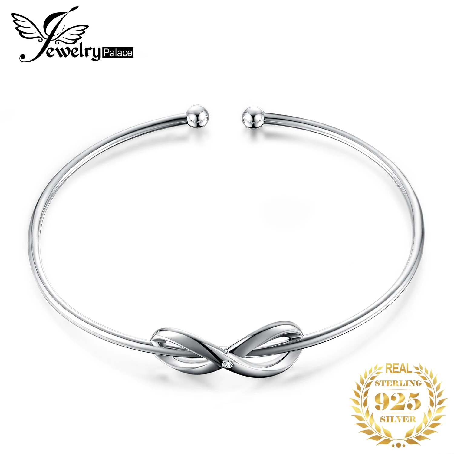 JewelryPalace бесконечность любви открытым регулируемые манжеты браслет 925 пробы серебро для Для женщин как красивые подарки Новая горячая распродажа