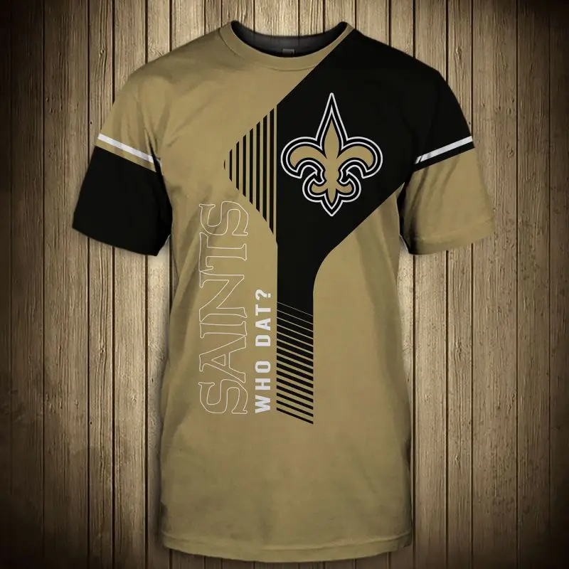 

New Orleans men's fashion 3d saints t-shirt khaki black graffiti dart print casual tops