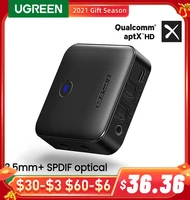 ugreen bluetooth 5 0 transmitter receiver aptx hd 2 in 1 wireless audio adapter digital optical toslink 3 5mm aux jack for tv pc