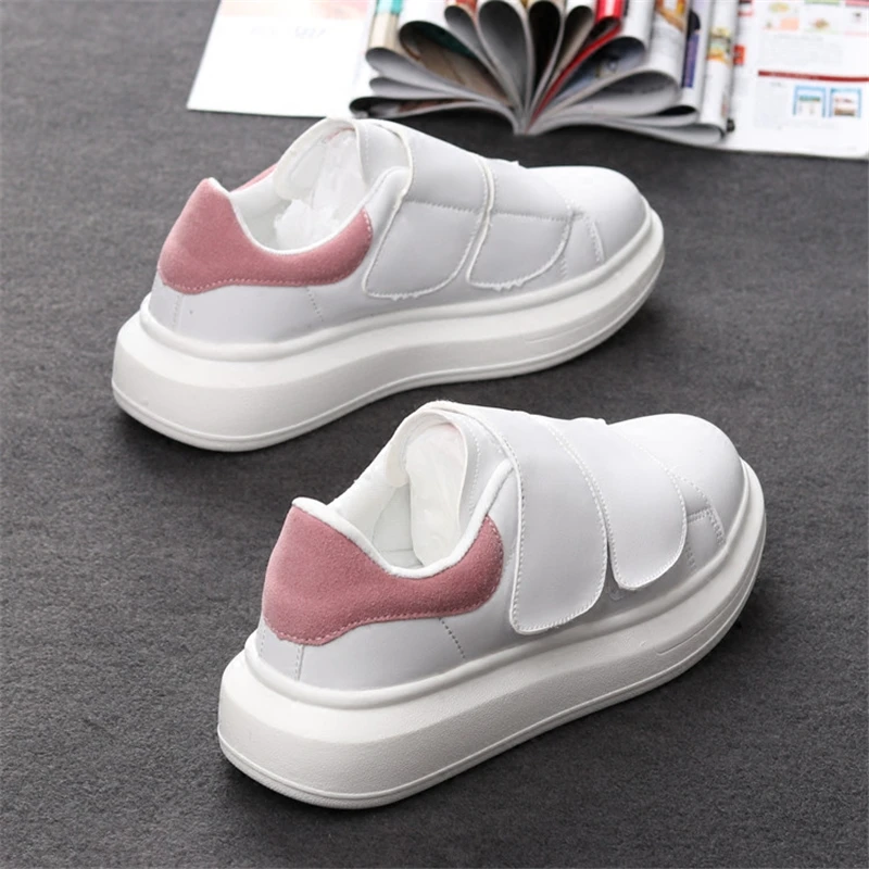 Новинка 2019 женская розовая обувь весенние высокие женские кожаные туфли белая на