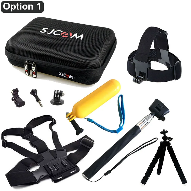 Option 1 Для Gopro аксессуары комплект для Go pro hero 7 6 5 4 Session сумка для хранения Чехол Набор Крепление для Xiaomi Yi 4K SJCAM SJ4000 eken H9 H9R - Цвет: Option 1