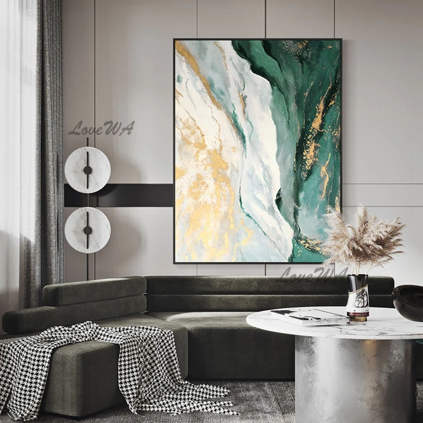 

Gold Foil High Quality Modern Wall Hanging Handmade Abstract Oil Painting Unframed Picture For Bedroom Home Decoration Piece