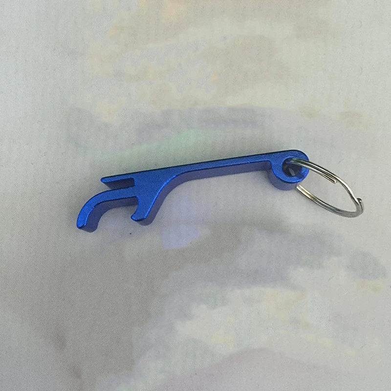 

100Pcs Engraving Aluminum Portable Can Opener, Key Chain Ring Opener, Restaurant Promotional Gifts-Blue