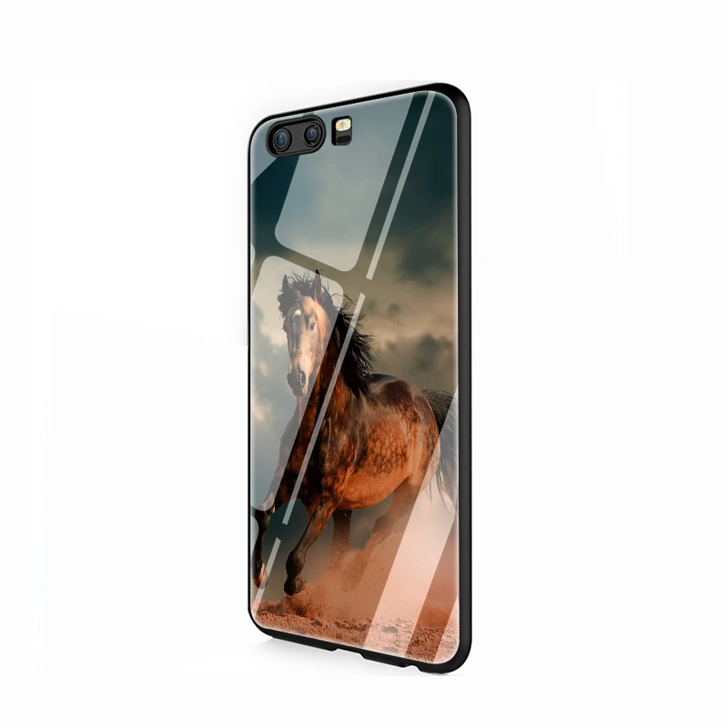 G6 EWAU животное лошадь чехол из закаленного стекла для телефона для huawei P10 P20 P30 Lite Pro P Smart - Цвет: G6