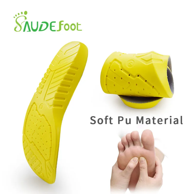 Saudefoot полиуретановые стельки желтый Memory Foam обувь наколенники высокие эластичные