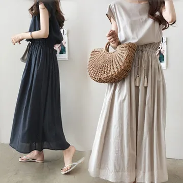 

S-2XL 2021 Plus Size Summer Dress Maxi Evening Female Vintage Dress Oversize Short Sleeve Beach Women Dresses Robe Vestido Prom