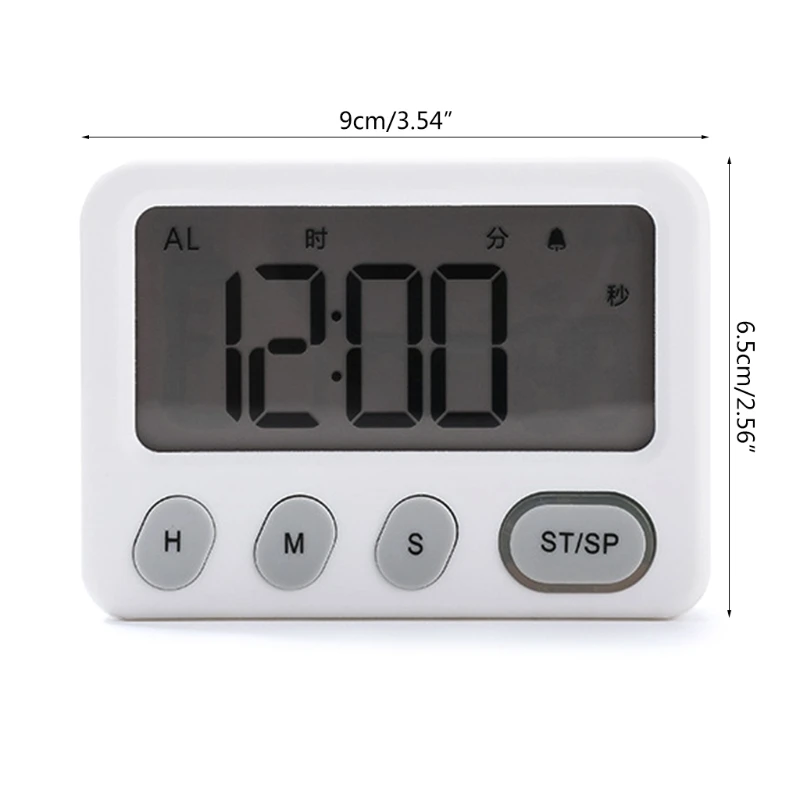 

Kitchen Timer with Mute/Loud Alarm Switch 12/24 Hour Clock Count Up & Count Down Strong Magnet Timer Kids Teachers Use