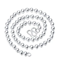 sa silverage long sweater chain silver bead silver chain fashion sterling silver round bead chain silver necklace womens thick