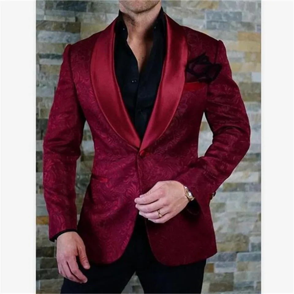 

New Men’s Suit Smolking Noivo Terno Slim Fit Easculino Evening Suits For Men Red Groom Tuxedos costume Bridegroom dress prom( ja