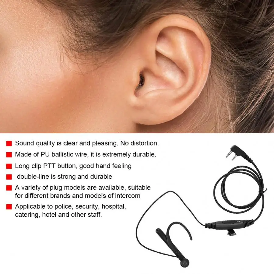 2-контактный наушник-вкладыш Bluetooth микрофон PTT наушники гарнитура аксессуары K1 |