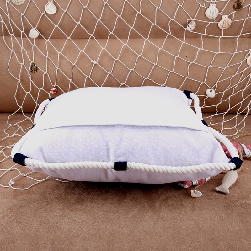 

Mediterranean Navigation Furnishing Navy Sea Marine Pillow Case Canvas for Compass Embroidery Cushion Cover