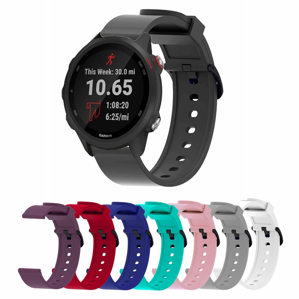 20 мм мягкий силиконовый браслет для Garmin 245 ремешок Forerunner м 645 Vivoactive3 Vivomove